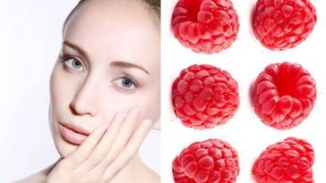 homemade face mask with raspberry