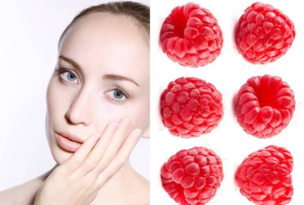 homemade face mask with raspberry
